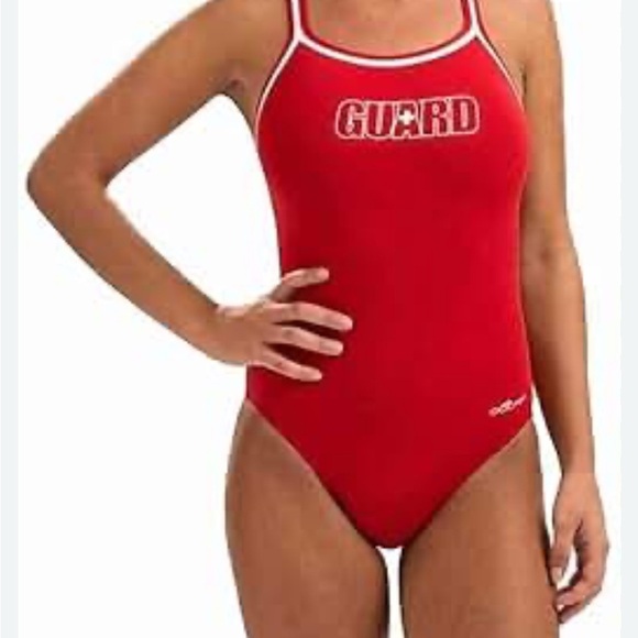 Delfin Red One Piece High-Cut Racerback Swimsuit suze 34 #160 - Picture 1 of 5